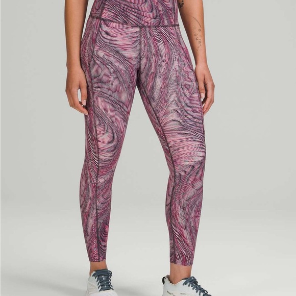 Lululemon Women’s High-Rise Sonic Pink  Reflection Tight Nulux In Size 8 - Picture 1 of 8